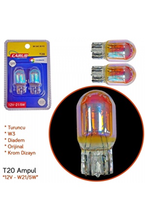 12V T20 Ampul W21/5W ÇİFT DUY Diadem Orange W3 Orijinal BR0403093