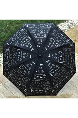 Marlux Rüzgara dayanıklı fiber gövdeli kadın şemsiye matematik desen
