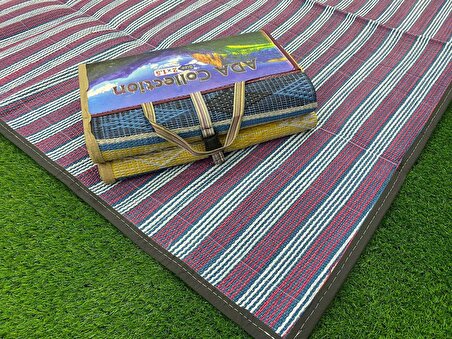 Katlanır Plastik Hasır Halı Çantalı Portatif Kamp Piknik Plaj Mangal Hasırı Çok Renkli Plastik piknik hasırı Çift taraflı