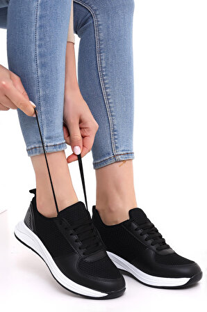 Wordex F3 Kalın Taban Günlük Kadın Fileli Yazlık Sneaker Spor Ayakkabı