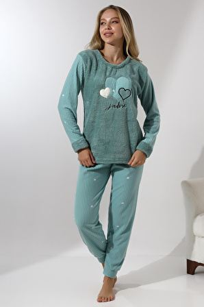 Fawn 5005 Peluş Welsoft Polar Kışlık Yumoş Kadın Pijama Takımı