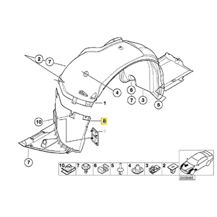 BMW E46 ÖN SOL DAVLUMBAZ ÖN PARÇA OEM NO 51718193811