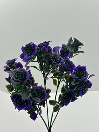 5 Dallı Yapay Çiçek Plastik Mini Gül Demeti Garnitür Ara dal Dekoratif Yapay Bitki