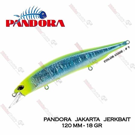 Pandora Jakarta Jerkbait 120Mm 18Gr - 7 Suni Yem