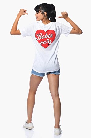 Cotton Candy Cotton Candy Arkası Kalp Baskılı, Yakası Bağlamalı Kısa Kollu Kadın T-Shirt - Beyaz