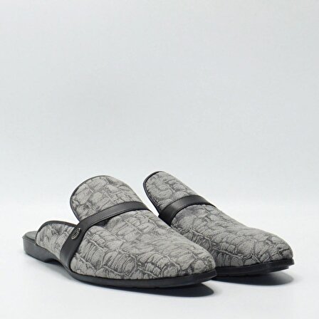 Bruno Shoes Günlük Erkek Deri/İtalian Fabric Kaucuk Taban Sabo-M06-1048KA-Gri-148