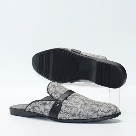 Bruno Shoes Günlük Erkek Deri/İtalian Fabric Kaucuk Taban Sabo-M06-1048KA-Gri-148