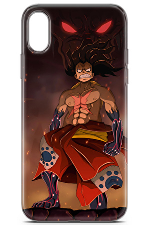 Apple iPhone X için Anime 21 Premium UV One Piece Luffy I