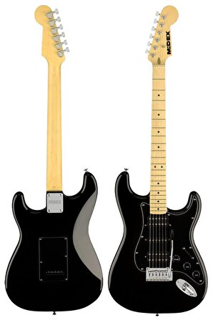 Midex RPH-40BK-ST Full Black Elektro Gitar Seti HSH Manyetik Maple Klavye Üst Kalite