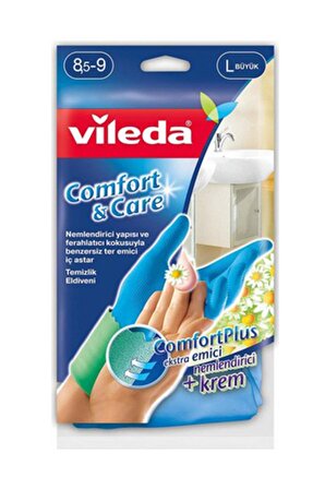 Vileda Comfort & Care Eldiven - Büyük Boy Large Mavi 