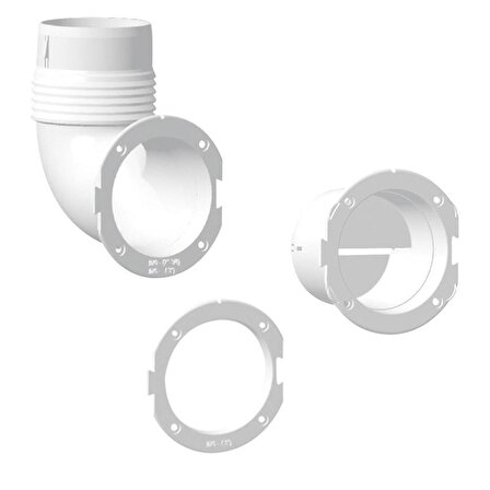 Ventilator Connector, Elbow, Ø76mm, White