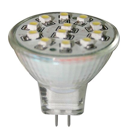 Ampül 12V, LED, MR11, G4, cool white -  12 SMDs,35x37mm