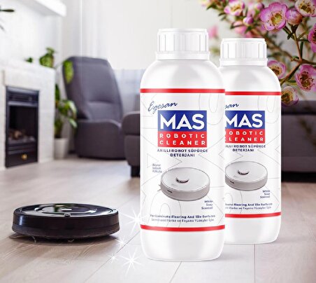 Mas Robot Süpürge Deterjanı Beyaz Sabun Kokulu 1000 Ml X2 Adet