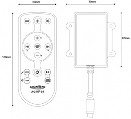 Aquatic AQ-RF-34 radyo frekanslı el tipi kumanda