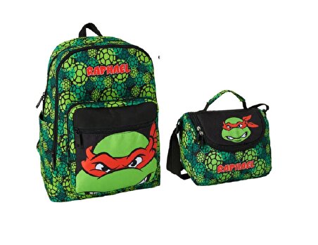 Ninja Turtles Rapheal Okul Sırt Çantası Beslenmeli Set