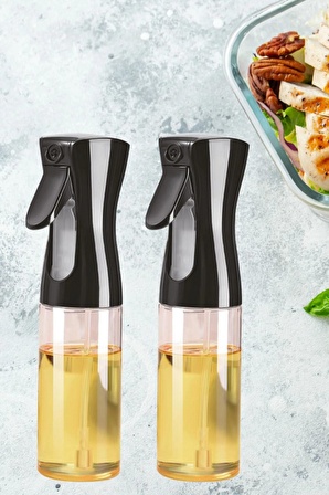 2 adet Siyah Sprey Cam Yağlık Yağdanlık Airfryer Fritöz Yağ Püskürtücü Fısfıs 250 ml