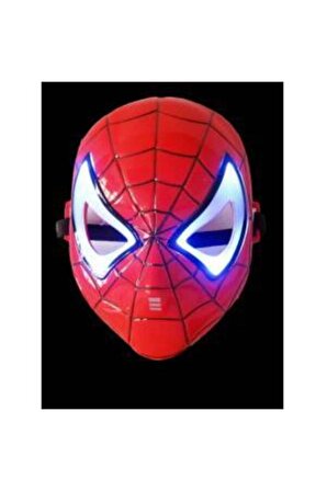 3 Ürün-örümcek Adam Kostümü 4-6 Yaş Spiderman Işıklı Maske + Vantuz Atan Eldiveni