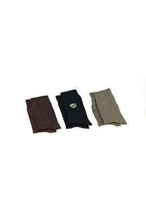 Erkek Bambu Soket Takım Çorabı 3'lü Siyah Kahverengi Yeşil