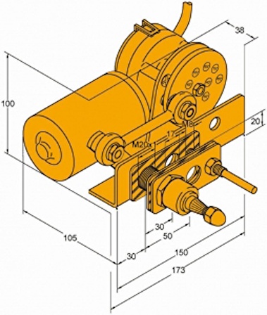 Exalto 223BD Serisi MD1 Silecek Motoru 12V Panel Kalınlığı 35mm