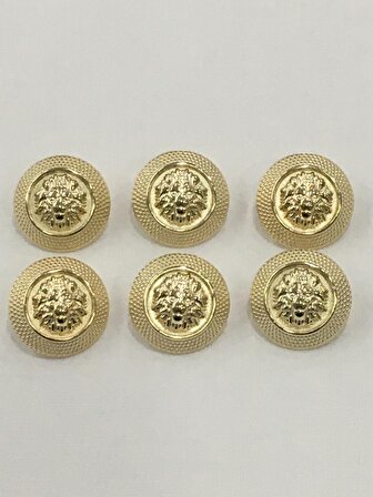 Trençkot ceket düğmesi Aslan model 6 lı set Gold d203