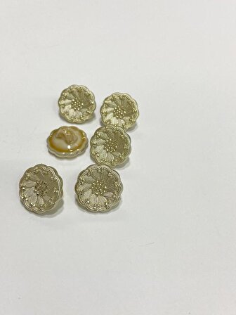 İtalyan Model Hırka Yelek Düğmesi Takımı 6'lı set Gold 1,5 Cm