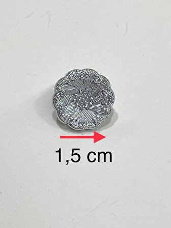 İtalyan Model Hırka Yelek Düğmesi Takımı 6'lı set Gümüş 1,5 Cm