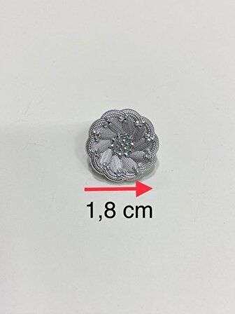 İtalyan Model Ceket Hırka Düğmesi Takımı Gümüş 6'lı set 1,8 Cm
