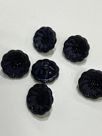 İtalyan Model Hırka Yelek Düğmesi Takımı 6'lı set Siyah 1,5 Cm