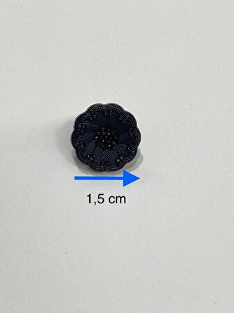 İtalyan Model Hırka Yelek Düğmesi Takımı 6'lı set Siyah 1,5 Cm