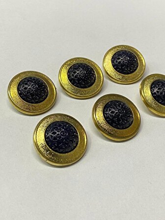 Kaban Ve Trençkot Düğmesi / Plastik Gold ve Çerçeve 6'lı / 2,5 CM  