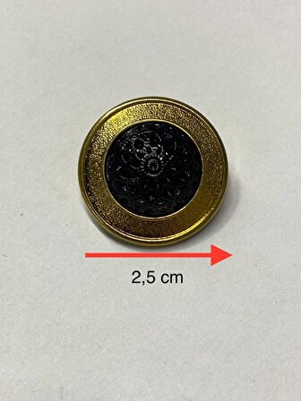 Kaban Ve Trençkot Düğmesi / Plastik Gold ve Çerçeve 6'lı / 2,5 CM  