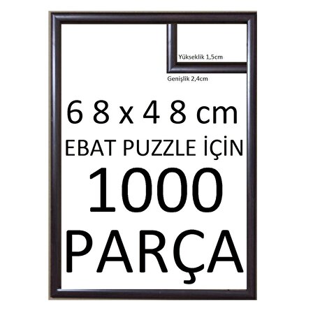 Sar Plus Balıksırtı Puzzle Çerçevesi 1000 Parça Için Ebat 68cmx48cm Kahverengi
