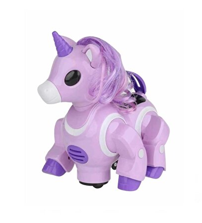 Sesli Işıklı Danseden Pilli Robot Unicorn - Lila