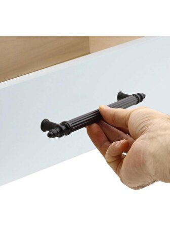 Conceptiva Polavit Çekmece Mutfak Dolap Kapak Kulpu Kulbu 160 mm Siyah Sert Plastik Kulp 10 Adet