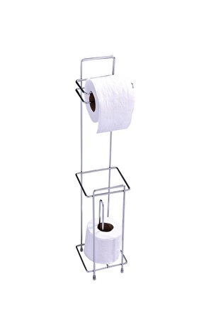 Ayaklı Tuvalet Kağıtlığı Yedekli Krom