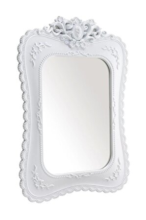 Dantel Kristal Ayna - Beyaz