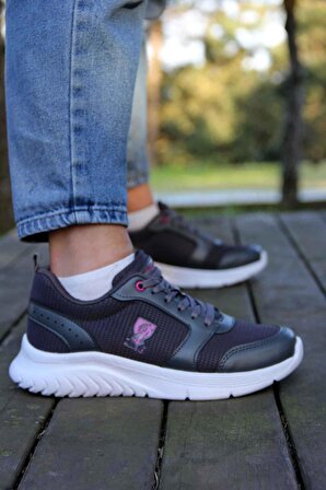 Hafif Esnek Ve Rahat Yürüyüş Koşu Ve Günlük Kadın Spor Ayakkabı Siyah Beyaz Füme Mavi Gülkurusu BP-BSTLN-1020