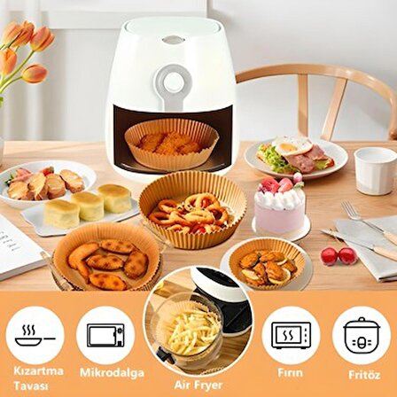 Fritöz Pişirme Kağıdı - Air Fryer Liners Hava Fritözü Xiaomi Philips Yağsız Tefal Kumtel Mı