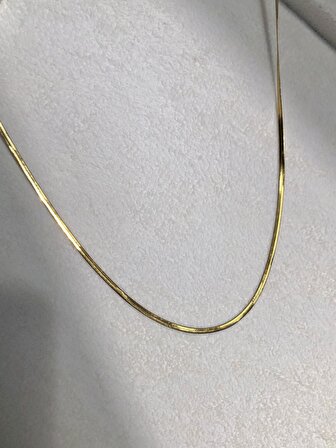 NATURE İnce Düz Yılan 45 cm Gold İtalyan Zincir 