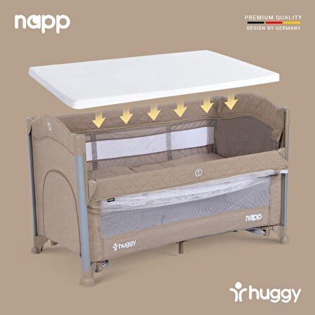 Huggy Napp 8 In 1 Anne Yani Park Yatak Oyun Parkı Bordo(Yatak Hediyeli)