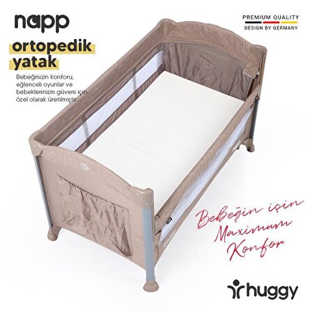 Huggy Napp 8 In 1 Anne Yani Park Yatak Oyun Parkı Bordo(Yatak Hediyeli)