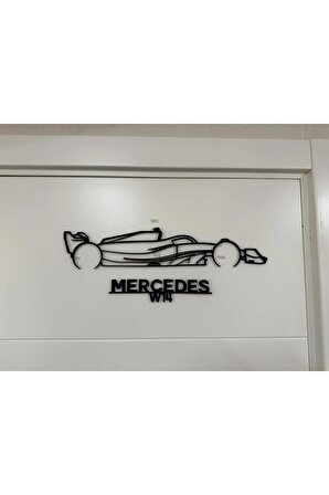Mercedes Benz F1 Duvar Süsü Tablo Dekorasyonu 2d 45-50cm