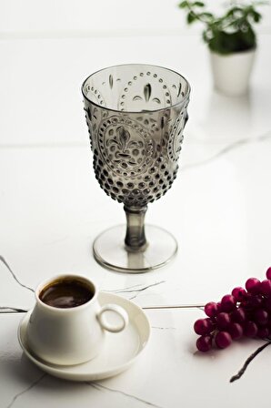 Akrilik Füme Tekli Kadeh & Su Meşrubat Kahve Yanı Bardağı 450 ml ( Cam Değildir )