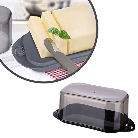 Kilitli Plastik Kapaklı Kahvaltılık Tereyağlık Peynirlik Erzak Saklama Kabı Ap-9428
