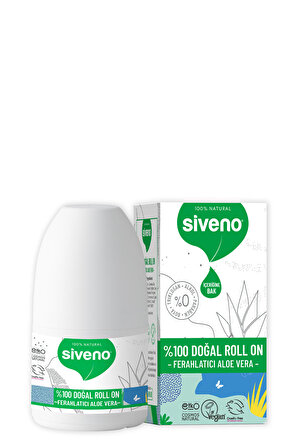 Siveno %100 Doğal Roll-on Aloe Vera Deodorant Ter Kokusu Önleyici Bitkisel Lekesiz Vegan 50 ml