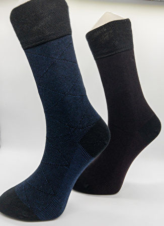 CİHO SOCKS Premium 6 Çift Bambu Ekose Jakarlı Erkek Soket Çorap