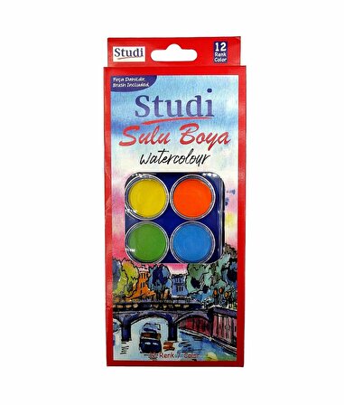 Studi Sulu Boya 12 Renk (Fırça Hediyeli)