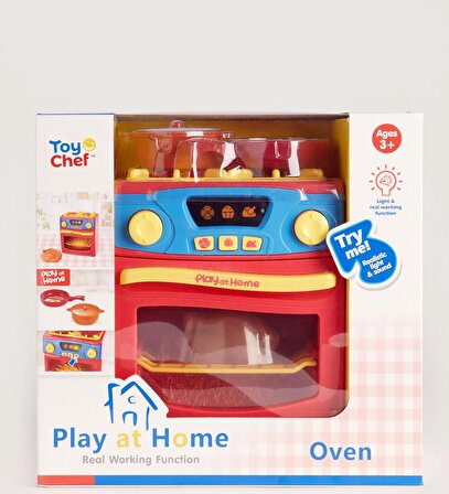 Play At HOME- Işıklı Sesli Fonksiyonlu Ocaklı Oyuncak Fırın SET
