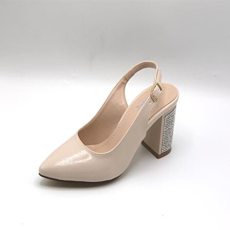 Zk759 Kadın Topuklu Taşlı Ayakkabı