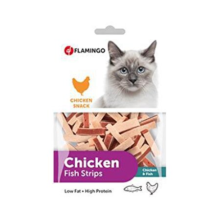 Flamingo Chicken Snacks Balık - Tavuklu Çubuk Yetişkin Kedi Ödülü 85 g 